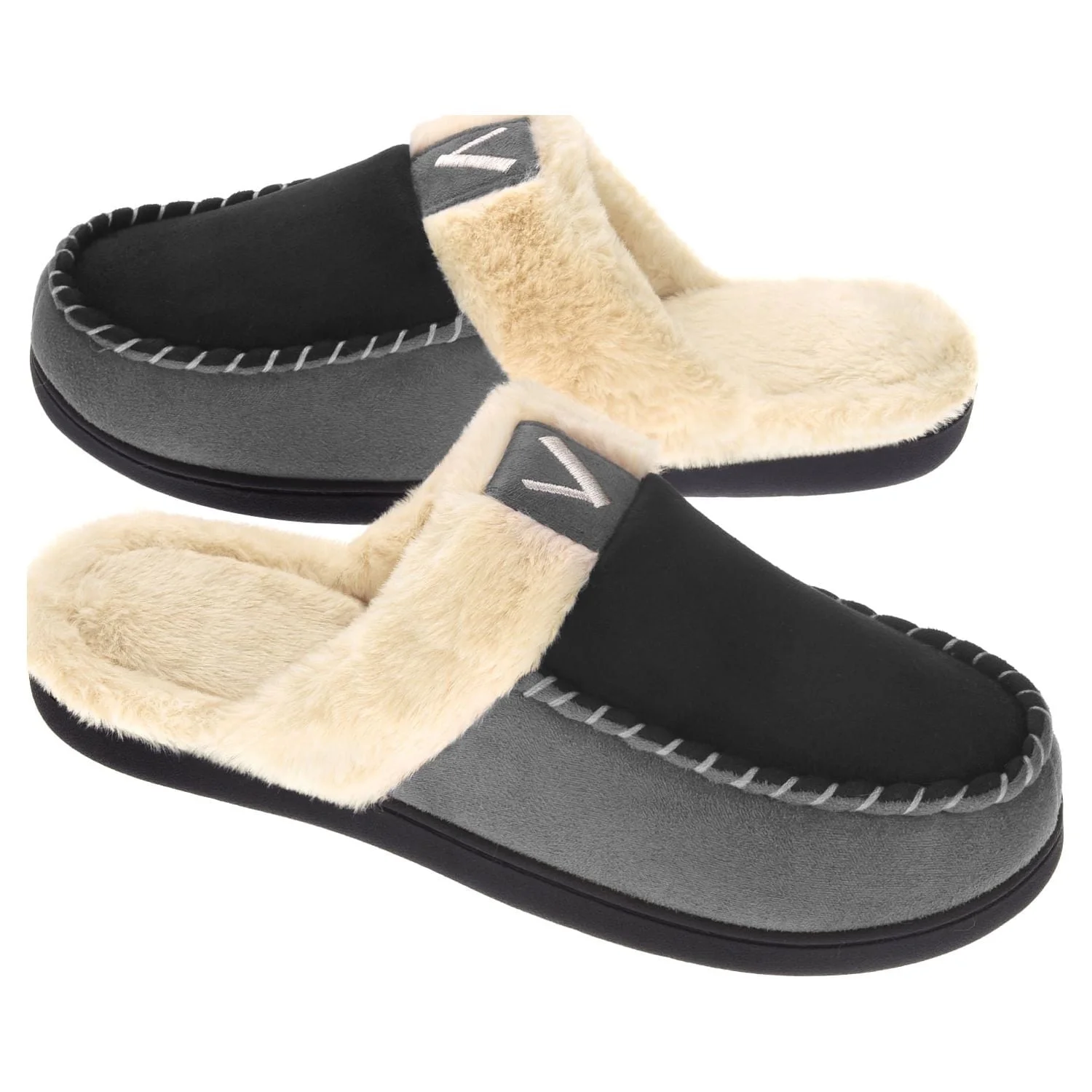 Men'S Scuff Slippers Memory Foam Slip on Shoes Moccasin Style House Shoes Indoor Outdoor
