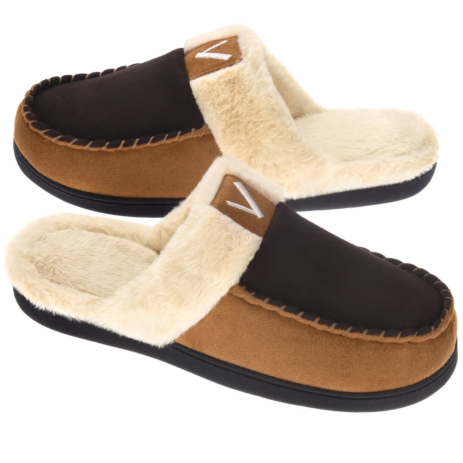 Men'S Scuff Slippers Memory Foam Slip on Shoes Moccasin Style House Shoes Indoor Outdoor