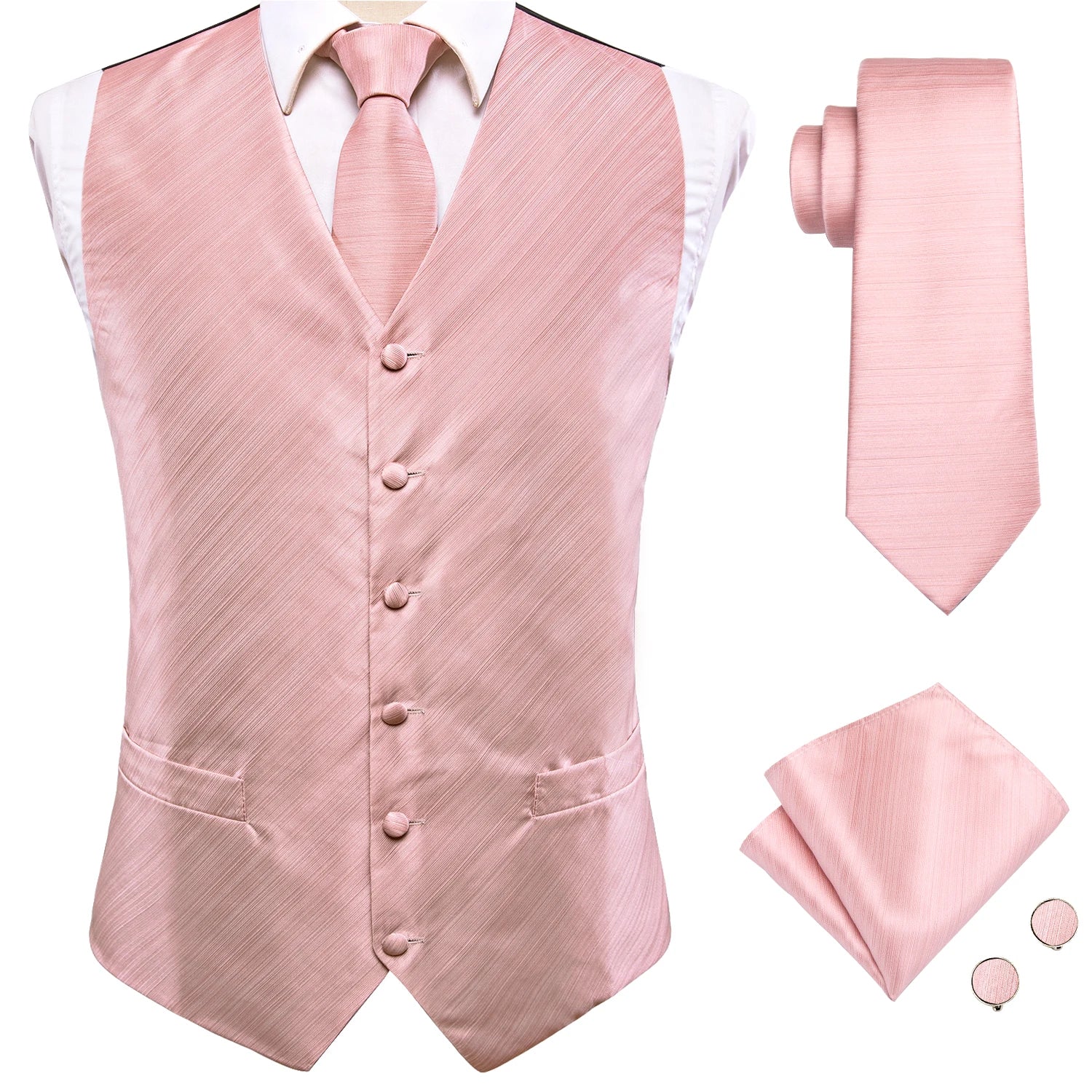 Hi-Tie 20 Color Silk Men's Vests Tie Business Formal Dress Slim Sleeveless Jacket 4PC Hanky Cufflink Blue Paisley Suit Waistcoat
