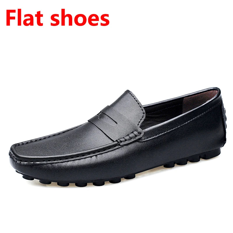 Man Loafers  Business Elevator Men Leather Shoes Lift Height Increase Insoles 5cm Classic Formal British Black New In