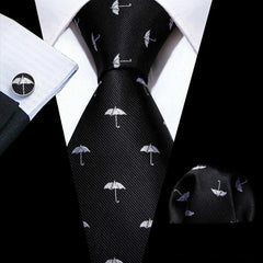 Business Black Silk Necktie Paisley Ties For Men