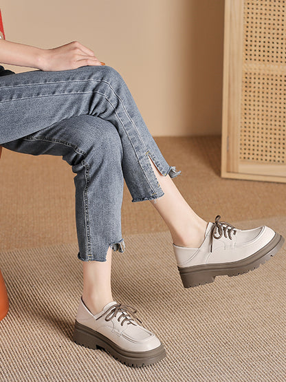 Deep Cut Thick Heel Shoes