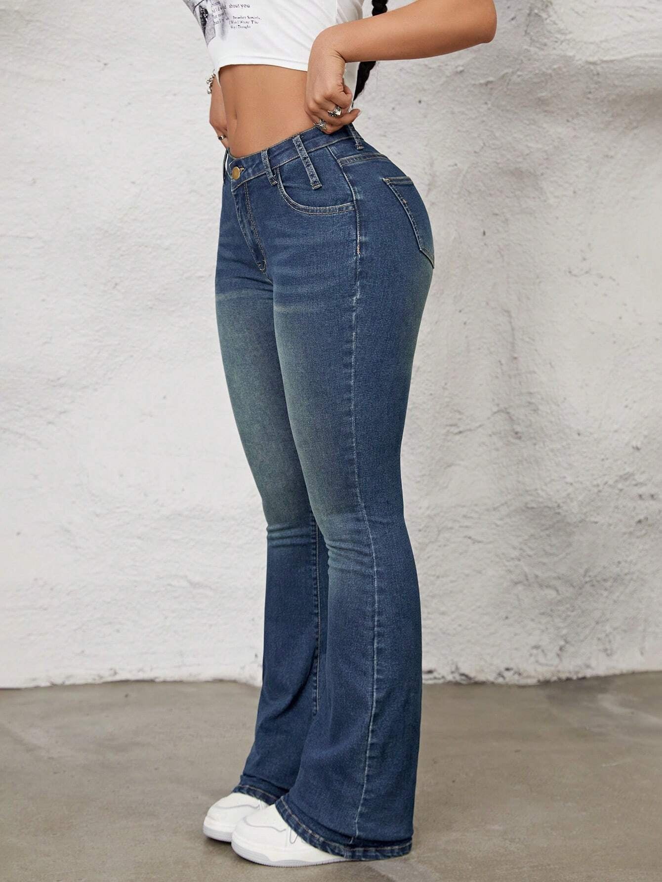 SHEIN ICON Flare Leg Jeans