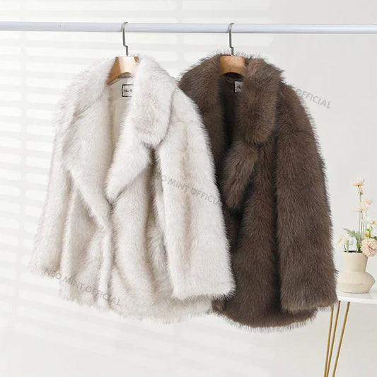 Coat Neo Mint 2024 Winter Women Thick Warm Outer Fluffy Faux  Jacket