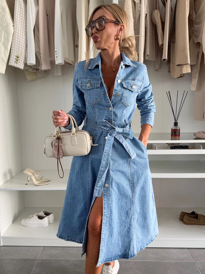 Denim Washed Jacket Dress