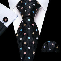 Business Black Silk Necktie Paisley Ties For Men