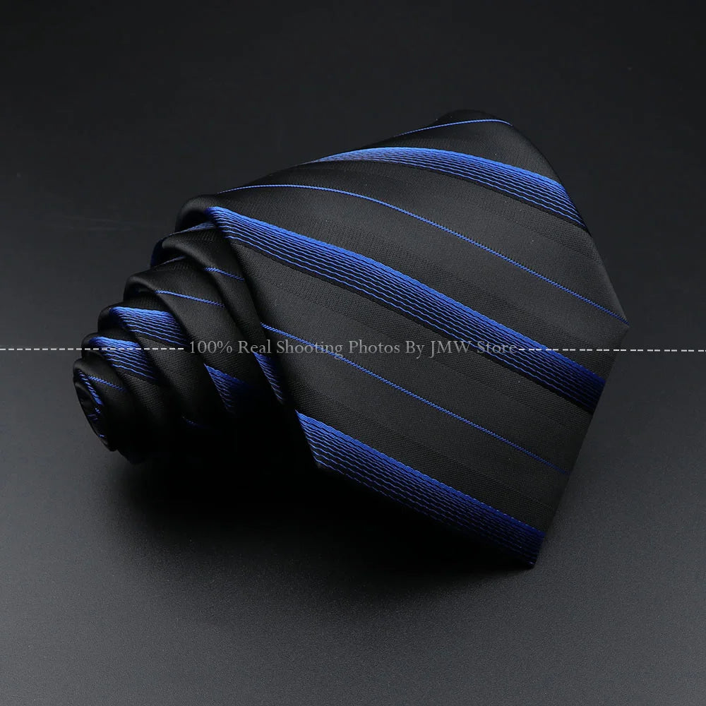 New Design Wedding Men Tie Black Solid Striped Paisley Flower Neckties Men Business Dropshipping Groom Collar Accessories Gift