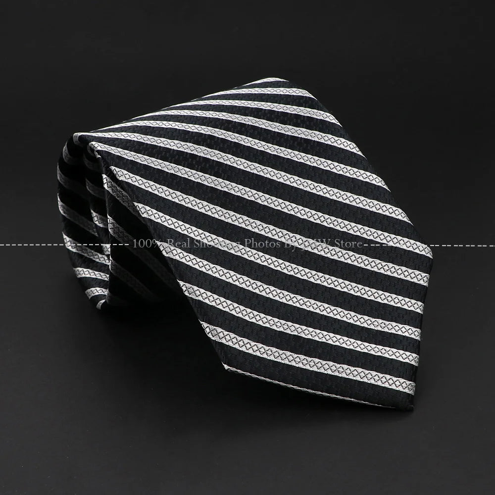 New Design Wedding Men Tie Black Solid Striped Paisley Flower Neckties Men Business Dropshipping Groom Collar Accessories Gift