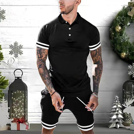 Casual Polo Shirt And Shorts Set