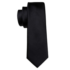 Business Black Silk Necktie Paisley Ties For Men