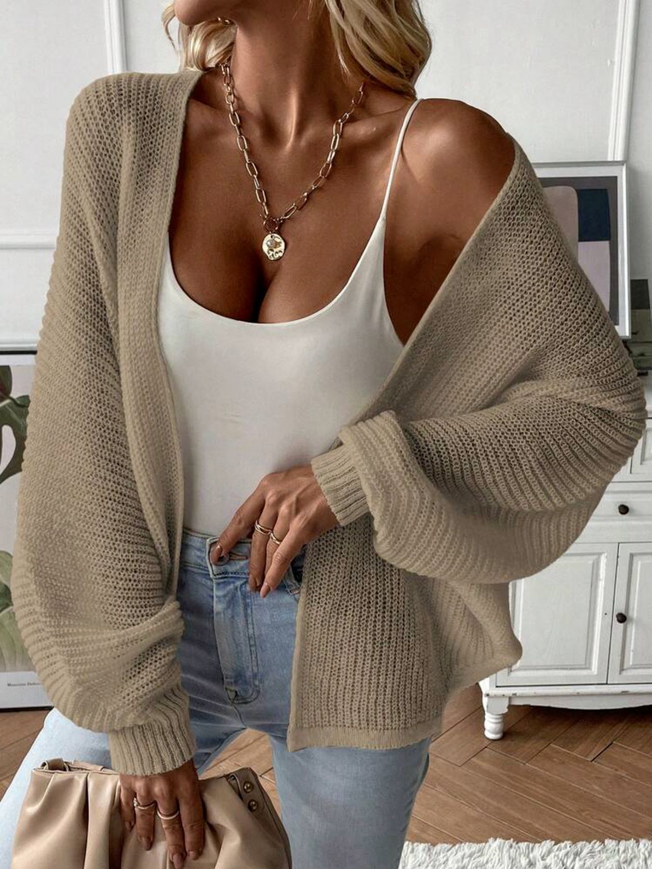 Batwing Sleeve Cardigan Top