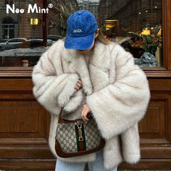 Coat Neo Mint 2024 Winter Women Thick Warm Outer Fluffy Faux  Jacket