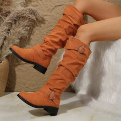 Toe Block Heel Boots