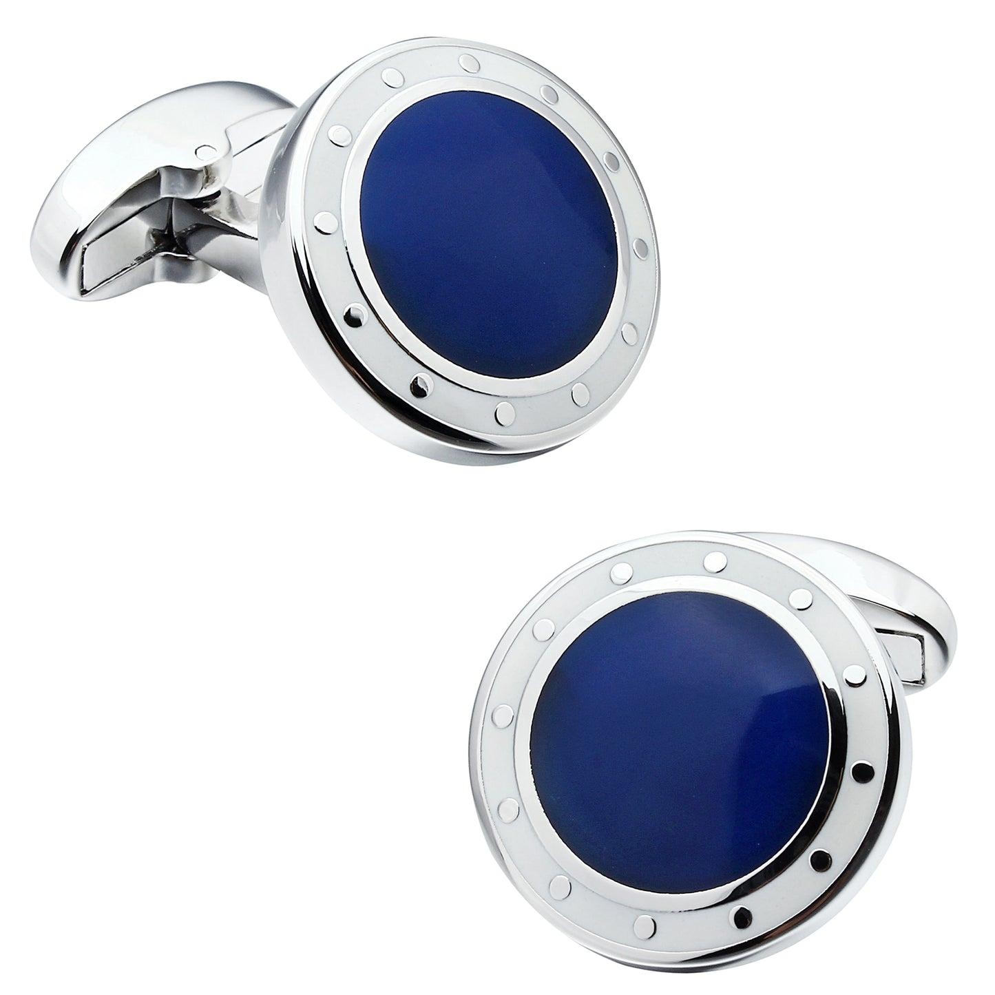 HAWSON Luxury Cufflinks for men, Blue and Black Designer Men's French Shirt Accessories Father's Gift