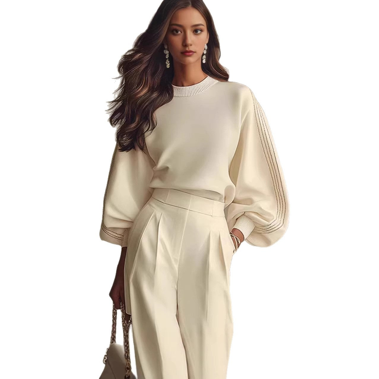 Round Neck Sweatshirt And Pants Set