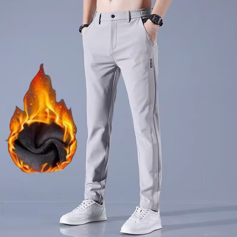 Ice Silk Fleece Casual Pants