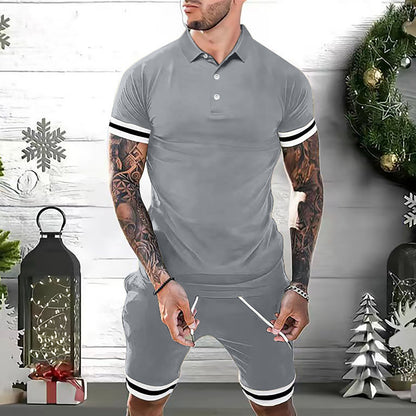 Casual Polo Shirt And Shorts Set