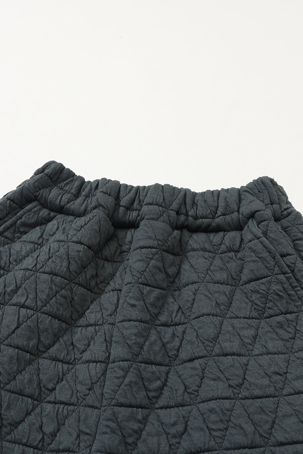 Dark Grey Solid Quilted Pullover and Pants Outfit