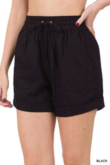 linen-drawstring-waist-shorts-with-pockets