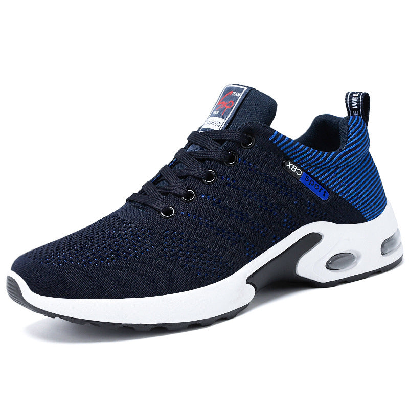Mesh Striped Design Lace-up Sneakers