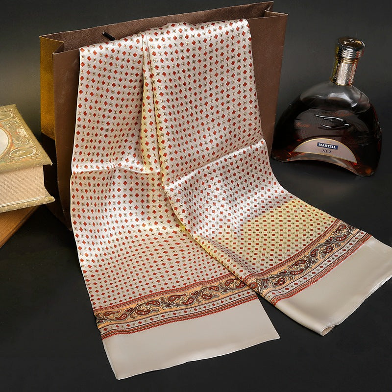 Double Silk Crepe Satin Scarf