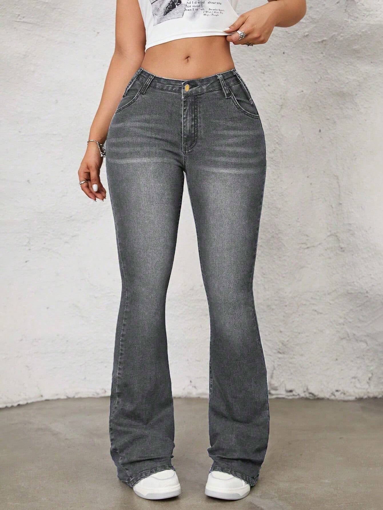 SHEIN ICON Flare Leg Jeans