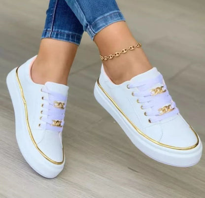Thick Bottom Chain Flats Shoes