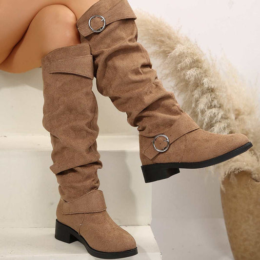 Toe Block Heel Boots