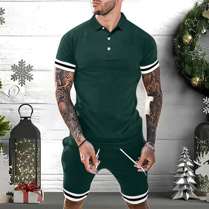 Casual Polo Shirt And Shorts Set