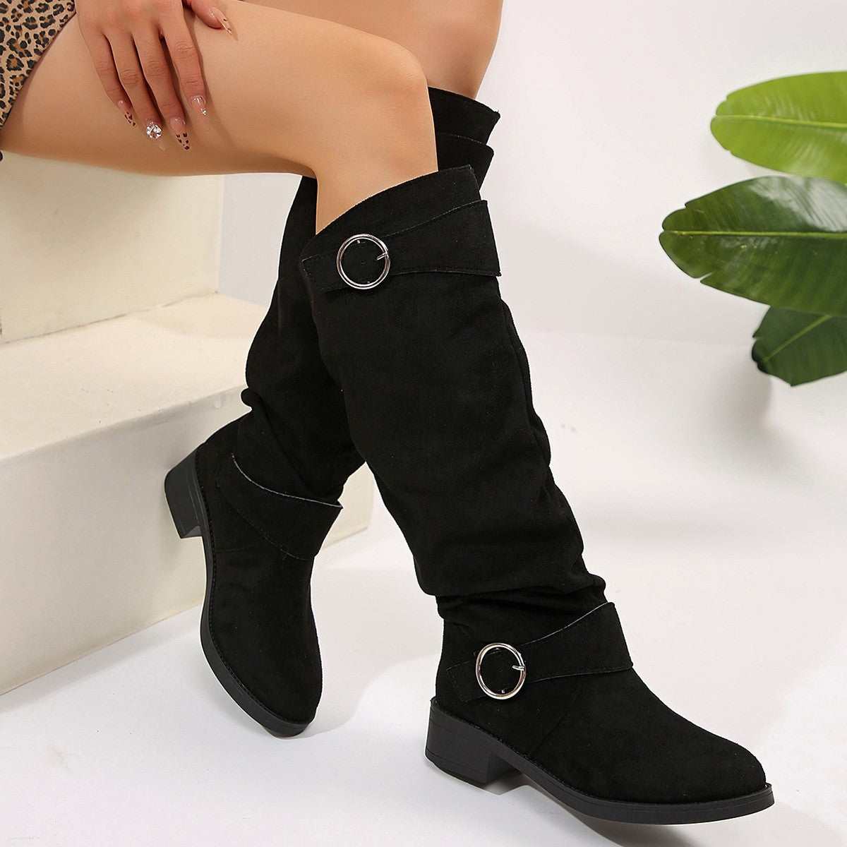 Toe Block Heel Boots