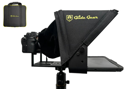 Glide Gear TMP 100 Teleprompter – DSLR, Tablet, Smartphone – 12" Glass, Carry Case, No Assembly