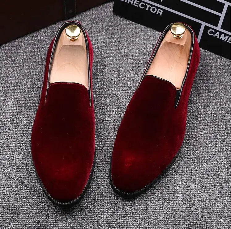 Red Bottom Suede Loafers for Men