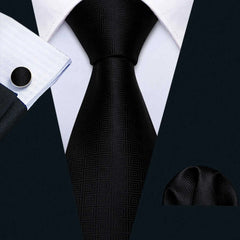 Business Black Silk Necktie Paisley Ties For Men