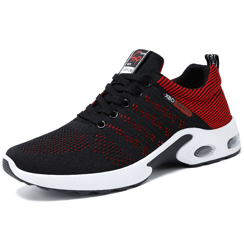 Mesh Striped Design Lace-up Sneakers