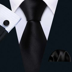 Business Black Silk Necktie Paisley Ties For Men