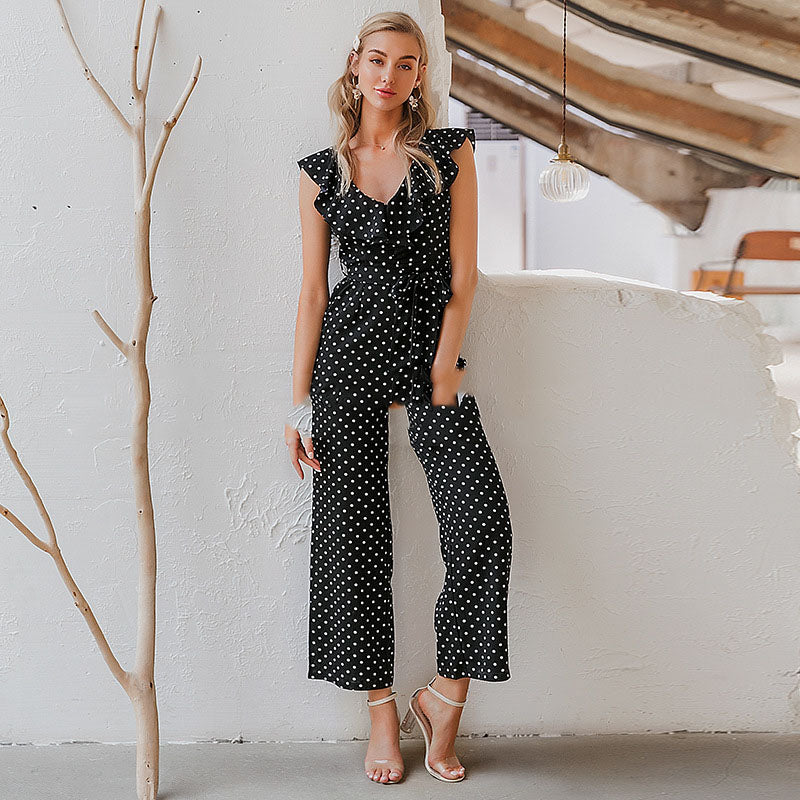 Elegant Polka Dot Print Jumpsuits