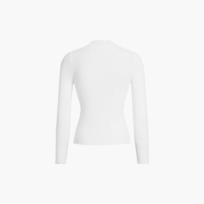 Tight-Fit Crew-Neck Knitted Top