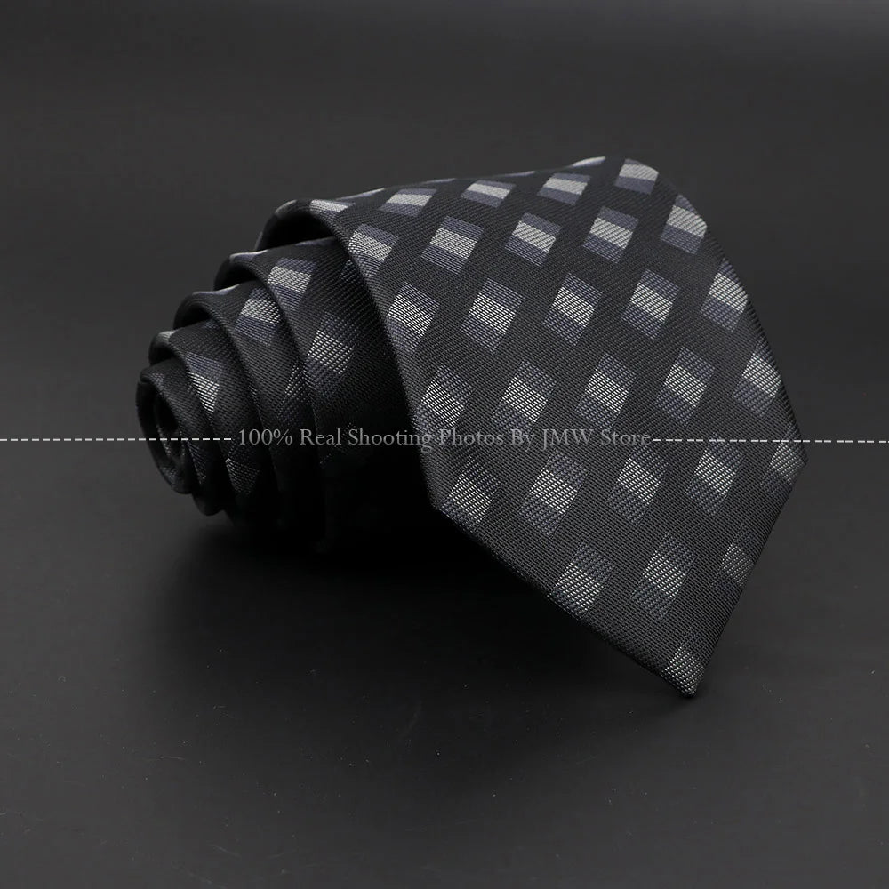 New Design Wedding Men Tie Black Solid Striped Paisley Flower Neckties Men Business Dropshipping Groom Collar Accessories Gift