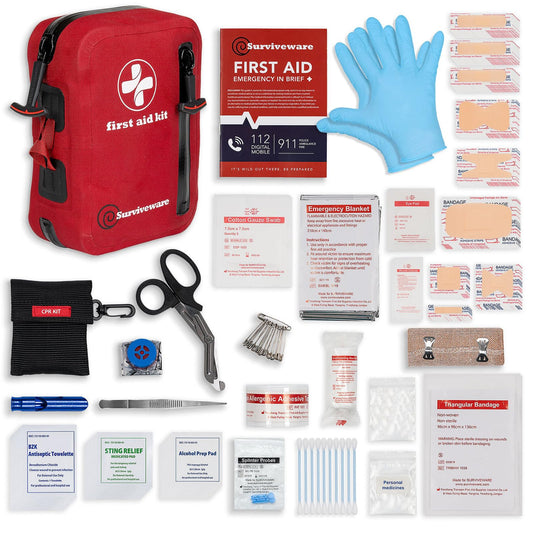 Surviveware 238 Pcs Comprehensive Premium Survival First Aid Kit - Medical Emergency Kit for Travel Camping Gear, Home Essentials & Outdoor Emergencies - Survival Kit