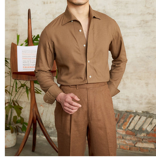 Long-Sleeved Collar Shirt