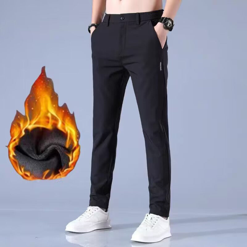 Ice Silk Fleece Casual Pants