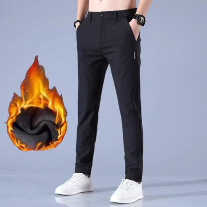 Ice Silk Fleece Casual Pants