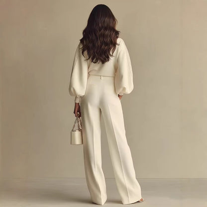 Round Neck Sweatshirt And Pants Set