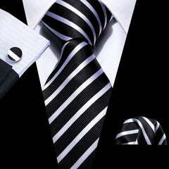 Business Black Silk Necktie Paisley Ties For Men
