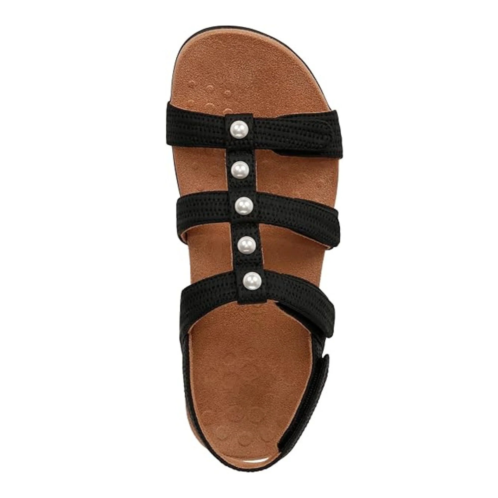 Vionic Women'S Rest Amber Backstrap Sandal Black Woven Faux Leather