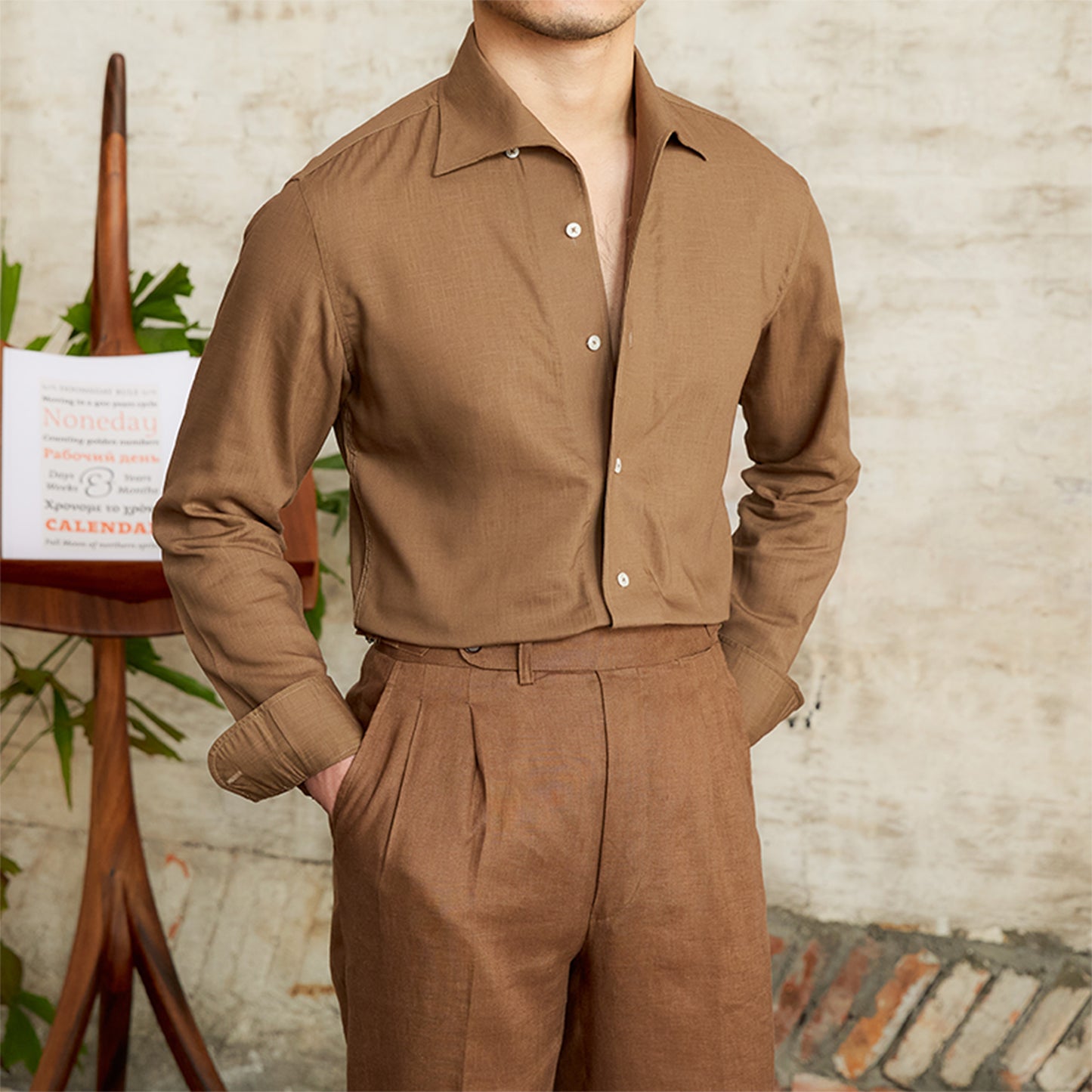 Long-Sleeved Collar Shirt