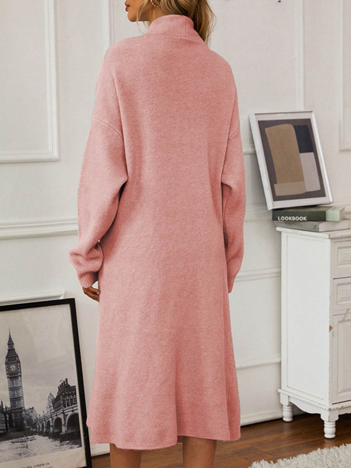 v-neck-cami-dress-and-open-front-cardigan-sweater-set