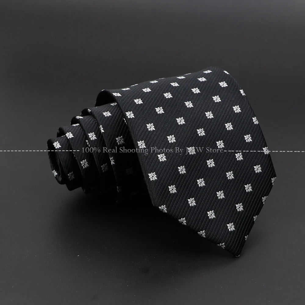 New Design Wedding Men Tie Black Solid Striped Paisley Flower Neckties Men Business Dropshipping Groom Collar Accessories Gift