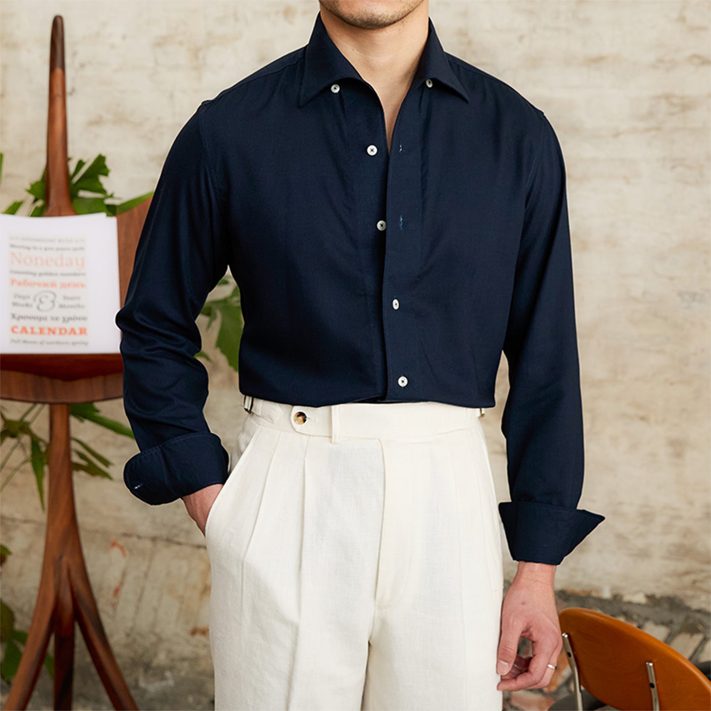 Long-Sleeved Collar Shirt