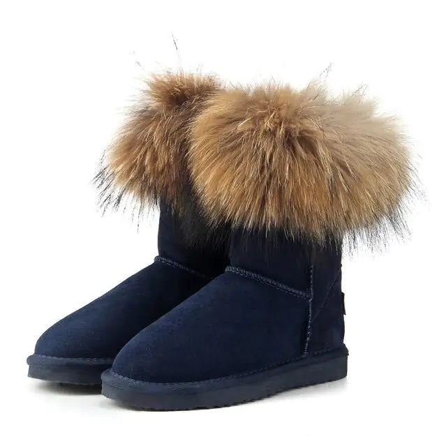 Women's Fox Fur Snow Boots